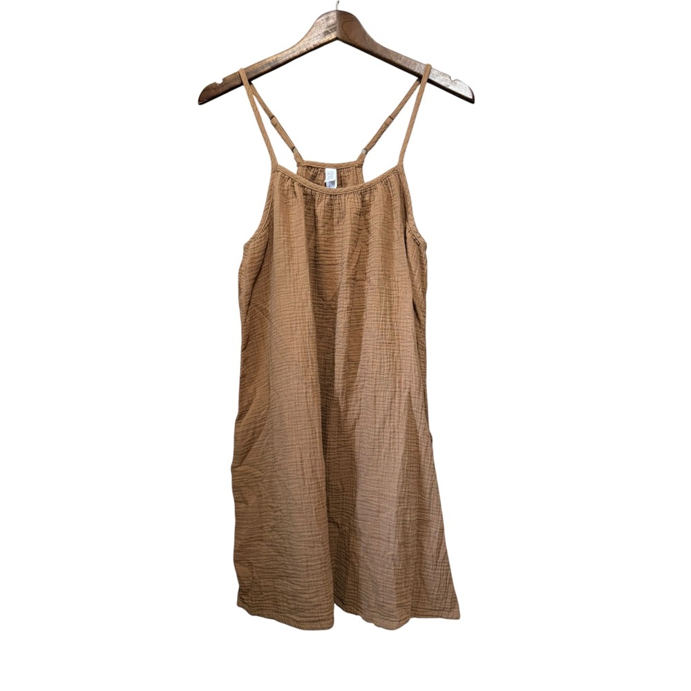 Stars Above Nightgown Womens Medium Brown Excellent Cotton Gauze Sleep Dress